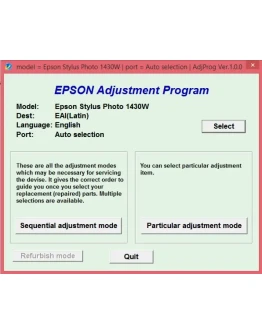 Adjustment program Epson Artisan 1430, 1430W