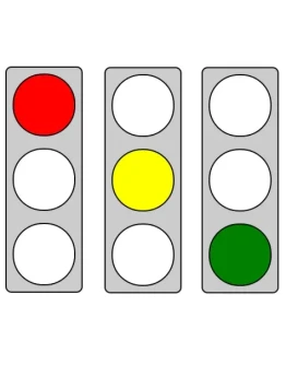 Работающий светофор со сменой цветов на Javascript