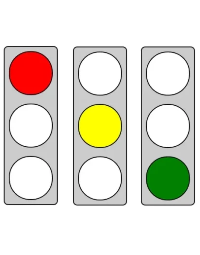 Работающий светофор со сменой цветов на Javascript