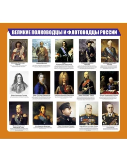 Плакат Великие полководцы и флотоводцы России