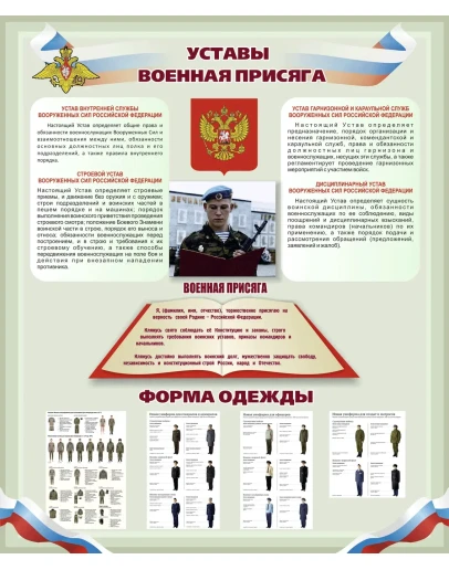 Плакат Уставы и военная присяга. Форма одежды.