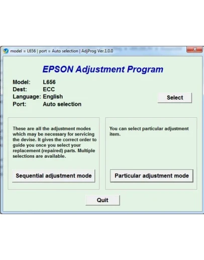 Adjustment program Epson L656