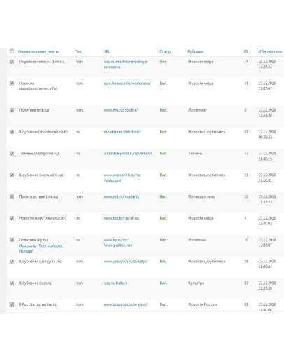 Ленты для плагина WpGrabber - 10 шт.