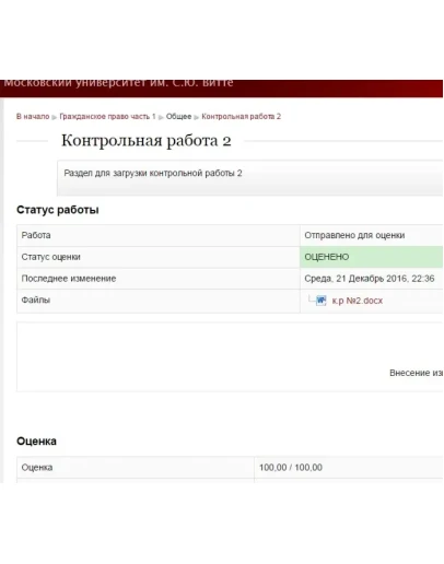 Гражданское право часть 1 Контрольная 2 МУ им.Витте