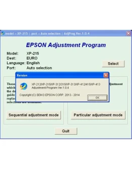 Epson XP215, XP313, XP315, XP413, XP415, Adjustment Pro