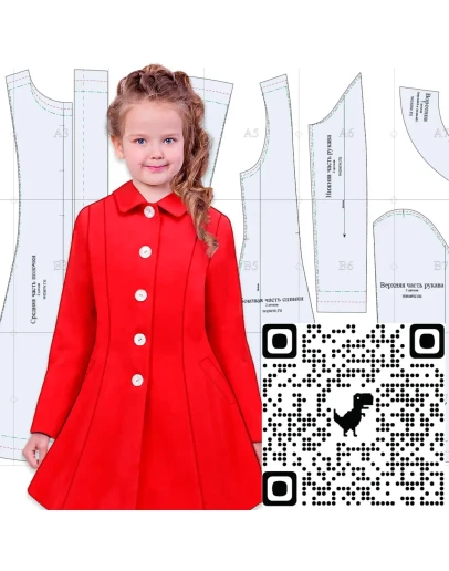 Выкройка пальто для девочек в трех размерах