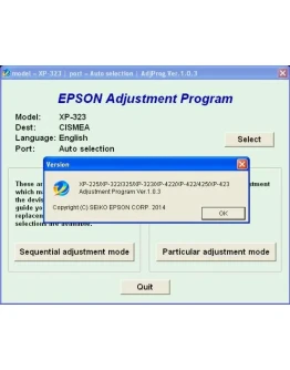 XP225, XP322, XP323, XP422, XP423 Adjustment Program