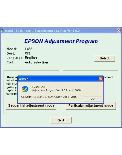 Epson L455, L456 Adjustment Program