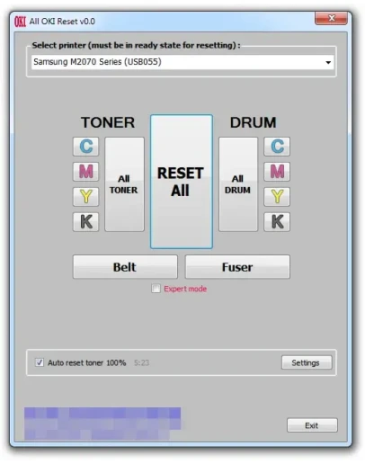 Программа сброса расходных материалов OKI