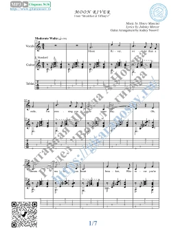 Moon River (Вокал Гитара Ноты Табы)