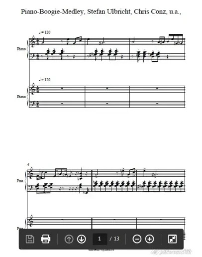 Piano-Boogie-Medley, Stefan Ulbricht, ноты -фортепиано