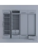 Большой, модульный шкаф из дерева