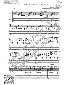House of the Rising Sun (Ноты, табы, гитара соло)