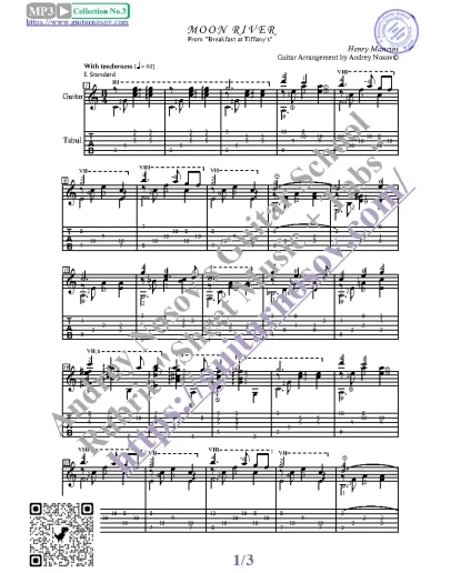 Moon River (Ноты и табы для гитары соло)