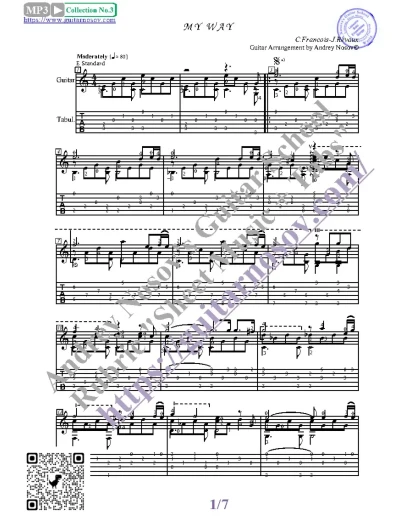 My Way (Ноты и табы для гитары соло)