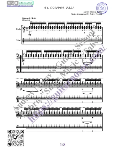 Кондор летит (Ноты и табы для гитары соло)