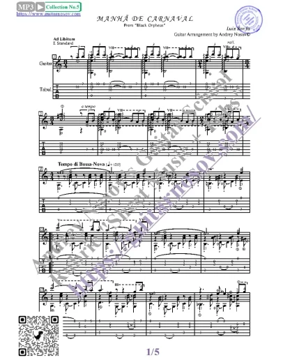 Утро карнавала (Ноты и табы для гитары соло)