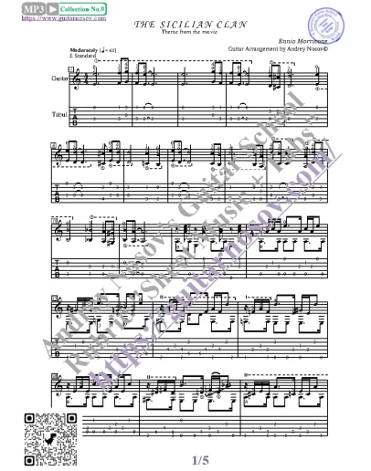 Сицилийский клан (Ноты и табы для гитары соло)