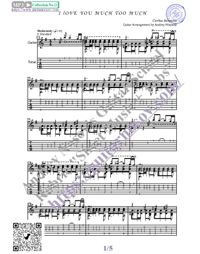 I Love You Much too Much (Ноты и табы для гитары соло)