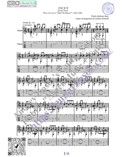 Sway (Ноты и табы для гитары соло)