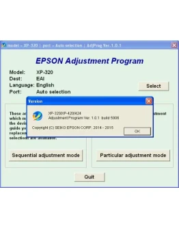 Epson XP320, XP420, XP424 Adjustment Program