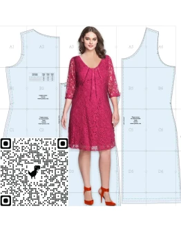 Выкройка платья в натуральную величину для полных Ог 12