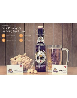 CRAFT BEER PACKAGE &amp BRANDING MOCKUP VINTAGE