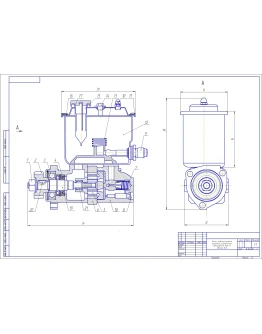 Чертеж Насос гидроусилителя рулевого управления КАМАЗ
