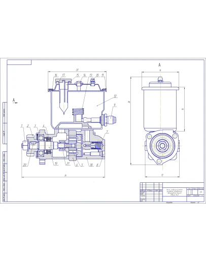 Чертеж Насос гидроусилителя рулевого управления КАМАЗ