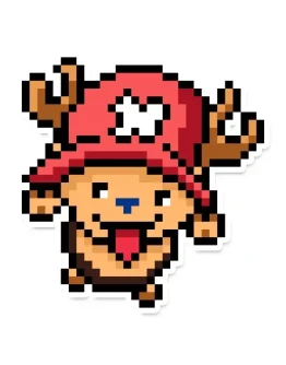 Стикеры (наклейки) аниме One Piece в пиксель арте