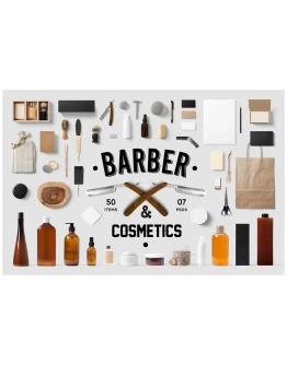 Barber &amp Cosmetics Branding Mockup