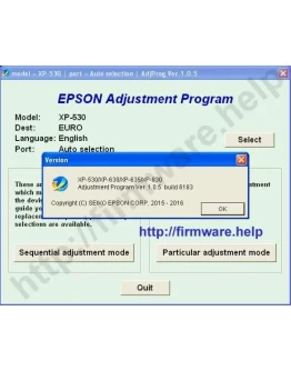 Epson XP530, XP630, XP635, XP830 Adjustment Program