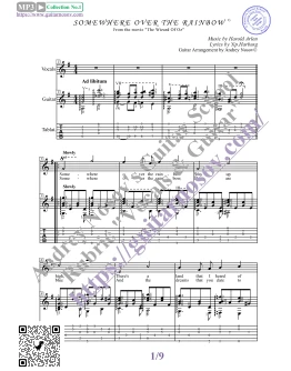 Somewhere over the Rainbow (Вокал Гитара Ноты Табы)