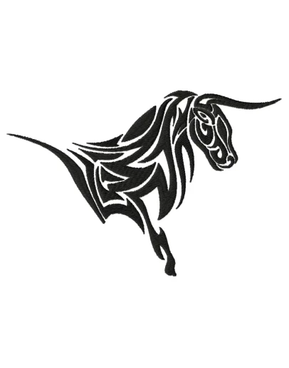 Дизайн для вышивальной машинки Бык. Одноцветный 140х180