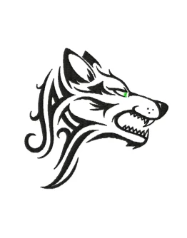 Дизайн для вышивальной машинки, волк-тату. 129 х 126 мм