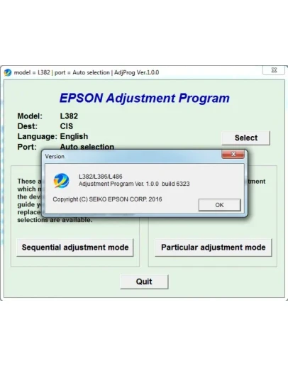 Adjustment program Epson L382, L386, L486 (Сброс) Adjustment program Epson L382, L386, L486 (Сброс)