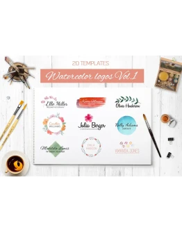 Watercolor logo templates Vol.1