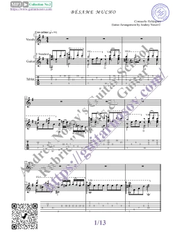 Besame Mucho (Вокал Гитара Ноты Табы)