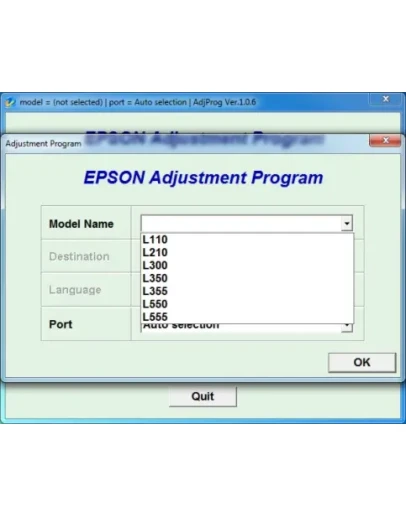 Adjustment program EPSON L110,210,300,350,355,550,555
