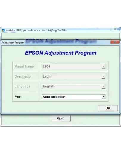 Adjustment program Epson L805 (Latin)