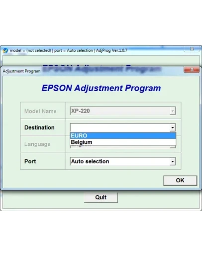 Adjustment program Epson XP220 (EURO_BELGIUM)