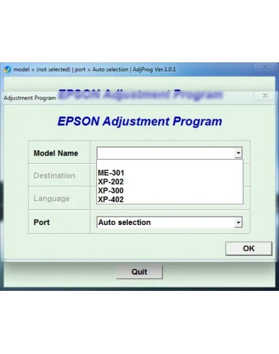 Adjustment program Epson ME301 XP202 XP300 XP402 (ESP)