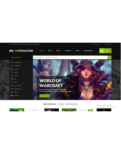 The Polygon v1.1.5 игровой WordPress шаблон