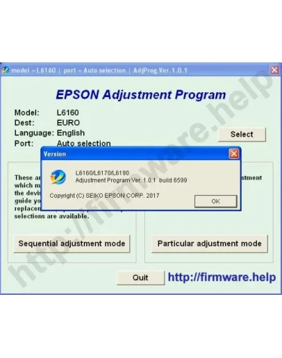 Epson L6160, L6170, L6190 Adjustment Program