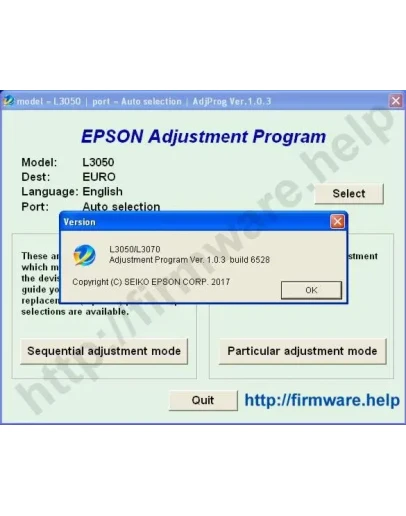 Epson L3050, L3070 Adjustment Program