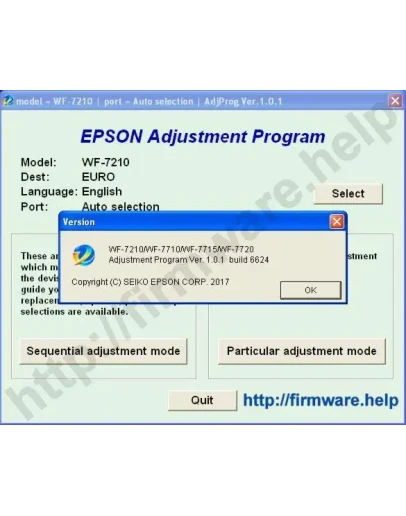 Epson WF-7210, WF-7710, WF-7720 Adjustment Program
