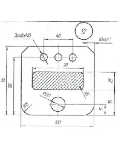 плоский контур и лекальная кривая вариант 12