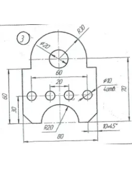 плоский контур и лекальная кривая вариант 3