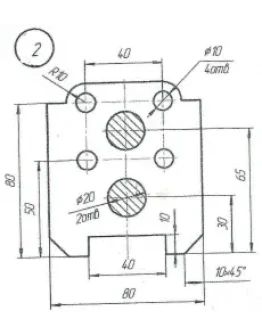 плоский контур и лекальная кривая вариант 2