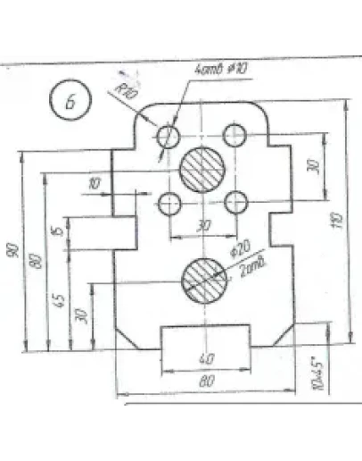 плоский контур и лекальная кривая вариант 6